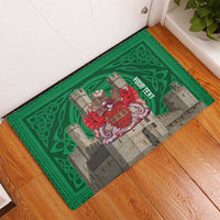 Personalized Caernarfonshire Wales Rubber Doormat Caernarfon Castle and Emblem Celtic Style - Wonder Print Shop