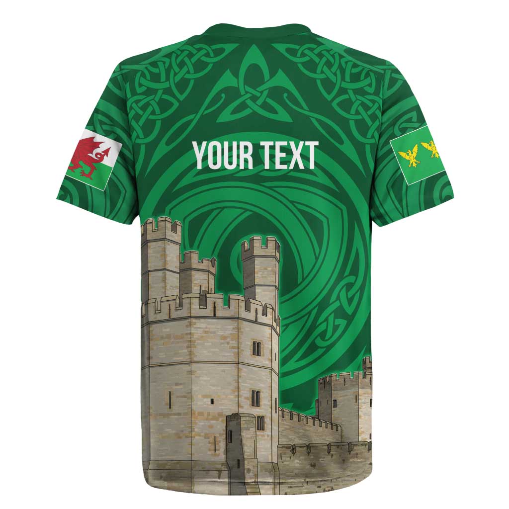 Personalized Caernarfonshire Wales Rugby Jersey Caernarfon Castle and Emblem Celtic Style - Wonder Print Shop