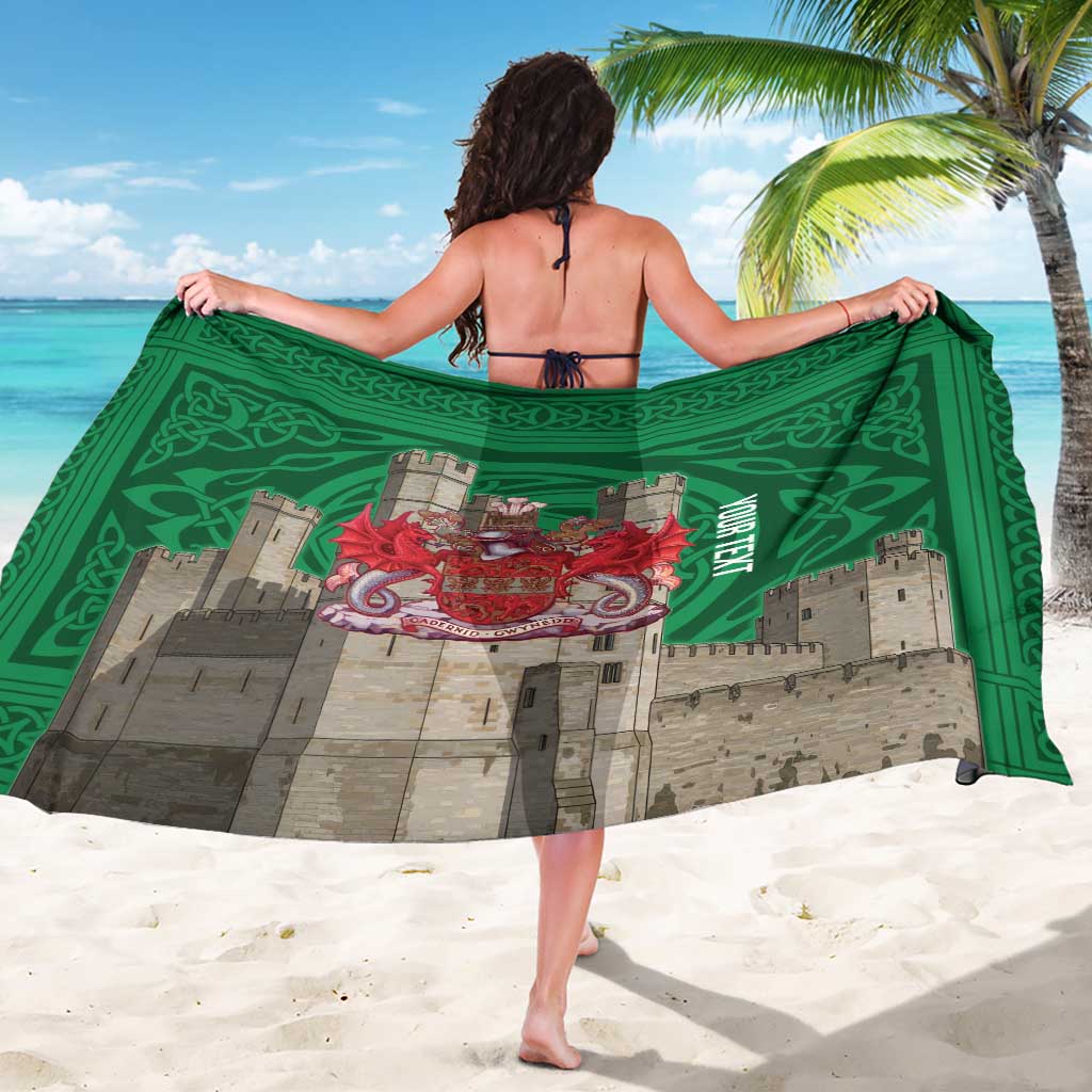 Personalized Caernarfonshire Wales Sarong Caernarfon Castle and Emblem Celtic Style - Wonder Print Shop