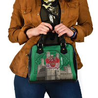 Personalized Caernarfonshire Wales Shoulder Handbag Caernarfon Castle and Emblem Celtic Style - Wonder Print Shop