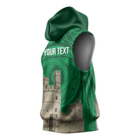 Personalized Caernarfonshire Wales Sleeveless Hoodie Caernarfon Castle and Emblem Celtic Style - Wonder Print Shop