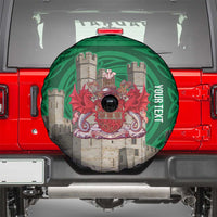 Personalized Caernarfonshire Wales Spare Tire Cover Caernarfon Castle and Emblem Celtic Style - Wonder Print Shop
