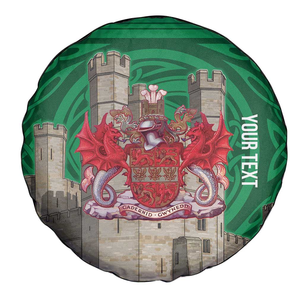 Personalized Caernarfonshire Wales Spare Tire Cover Caernarfon Castle and Emblem Celtic Style - Wonder Print Shop