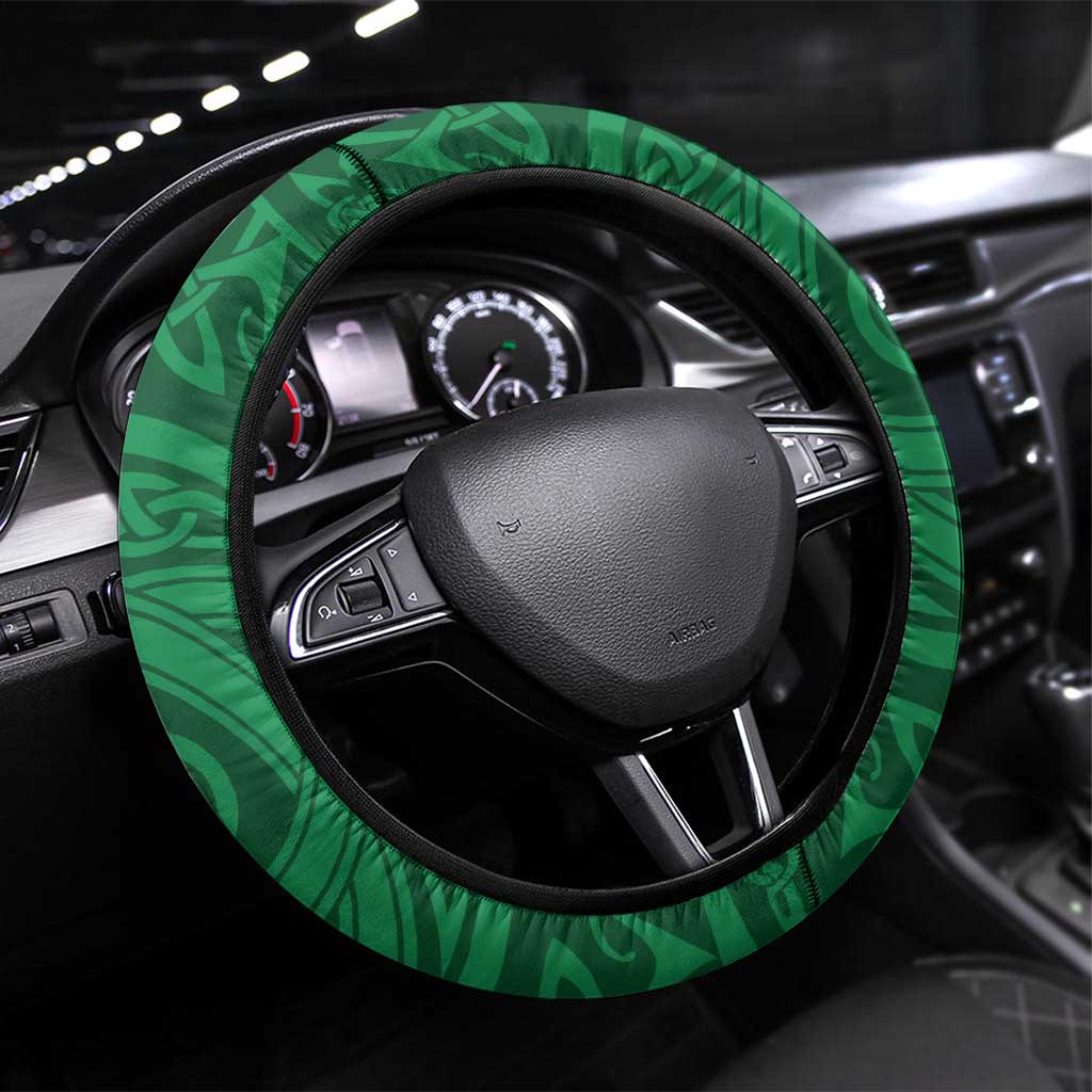 Caernarfonshire Wales Steering Wheel Cover Caernarfon Castle and Emblem Celtic Style - Wonder Print Shop