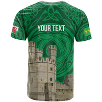 Personalized Caernarfonshire Wales T Shirt Caernarfon Castle and Emblem Celtic Style - Wonder Print Shop