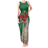 Personalized Caernarfonshire Wales Tank Maxi Dress Caernarfon Castle and Emblem Celtic Style - Wonder Print Shop
