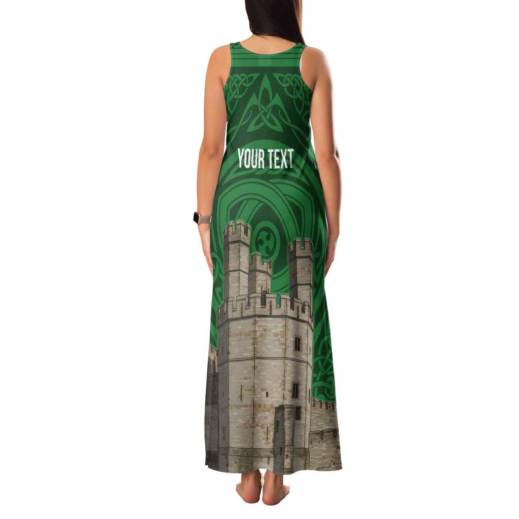 Personalized Caernarfonshire Wales Tank Maxi Dress Caernarfon Castle and Emblem Celtic Style - Wonder Print Shop