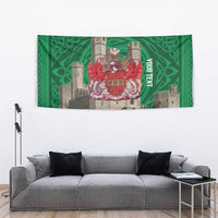 Personalized Caernarfonshire Wales Tapestry Caernarfon Castle and Emblem Celtic Style - Wonder Print Shop
