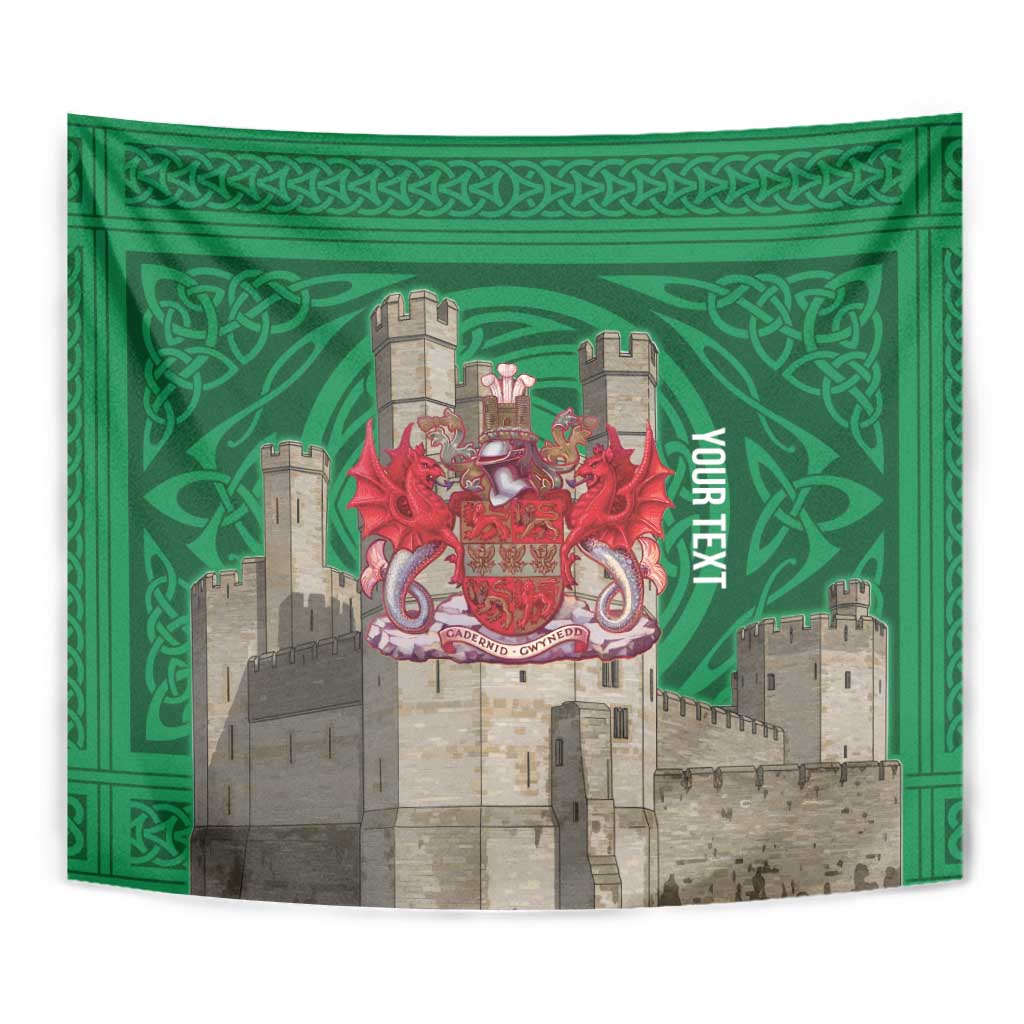 Personalized Caernarfonshire Wales Tapestry Caernarfon Castle and Emblem Celtic Style - Wonder Print Shop