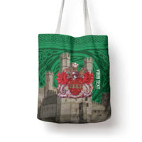 Personalized Caernarfonshire Wales Tote Bag Caernarfon Castle and Emblem Celtic Style - Wonder Print Shop