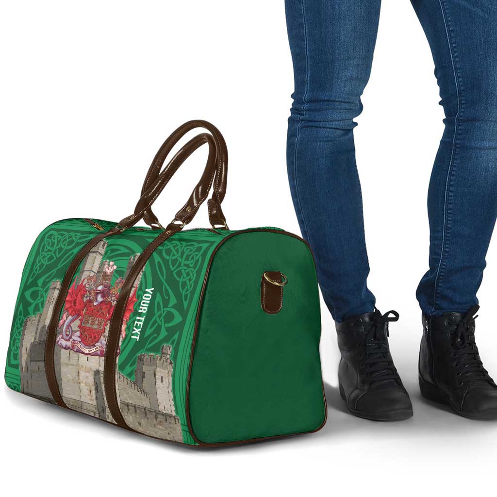 Personalized Caernarfonshire Wales Travel Bag Caernarfon Castle and Emblem Celtic Style - Wonder Print Shop