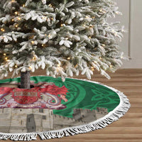 Caernarfonshire Wales Tree Skirt Caernarfon Castle and Emblem Celtic Style - Wonder Print Shop