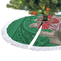 Caernarfonshire Wales Tree Skirt Caernarfon Castle and Emblem Celtic Style - Wonder Print Shop