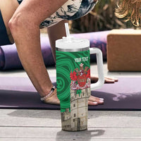 Personalized Caernarfonshire Wales Tumbler With Handle Caernarfon Castle and Emblem Celtic Style - Wonder Print Shop