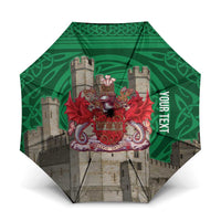 Personalized Caernarfonshire Wales Umbrella Caernarfon Castle and Emblem Celtic Style - Wonder Print Shop