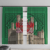 Personalized Caernarfonshire Wales Window Curtain Caernarfon Castle and Emblem Celtic Style - Wonder Print Shop