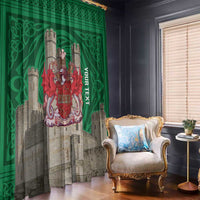 Personalized Caernarfonshire Wales Window Curtain Caernarfon Castle and Emblem Celtic Style - Wonder Print Shop