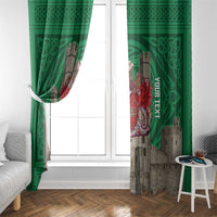 Personalized Caernarfonshire Wales Window Curtain Caernarfon Castle and Emblem Celtic Style - Wonder Print Shop