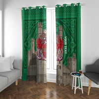 Personalized Caernarfonshire Wales Window Curtain Caernarfon Castle and Emblem Celtic Style - Wonder Print Shop