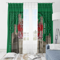 Personalized Caernarfonshire Wales Window Curtain Caernarfon Castle and Emblem Celtic Style - Wonder Print Shop
