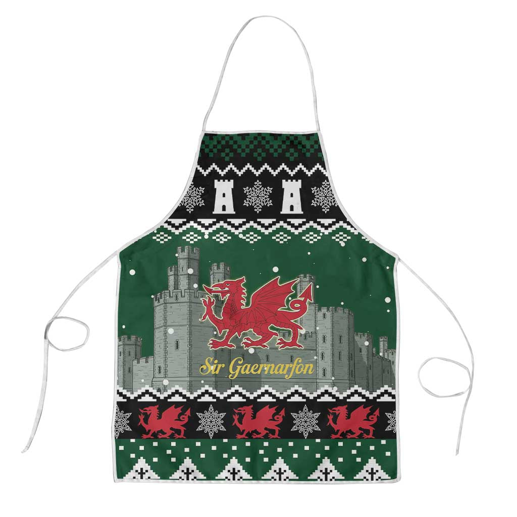 Caernarfonshire Wales Christmas Apron Caernarfon Castle Red Dragon - Wonder Print Shop