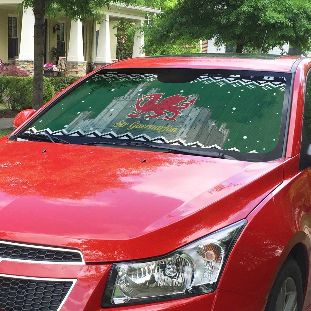 Caernarfonshire Wales Christmas Auto Sun Shade Caernarfon Castle Red Dragon - Wonder Print Shop