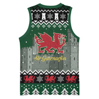 Caernarfonshire Wales Christmas Basketball Jersey Caernarfon Castle Red Dragon - Wonder Print Shop