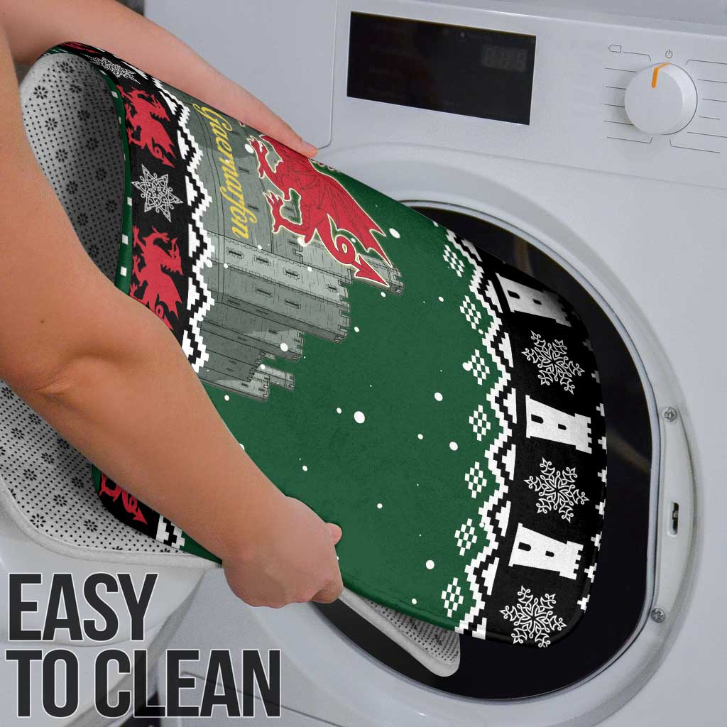 Caernarfonshire Wales Christmas Bathroom Set Caernarfon Castle Red Dragon - Wonder Print Shop