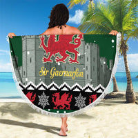 Caernarfonshire Wales Christmas Beach Blanket Caernarfon Castle Red Dragon - Wonder Print Shop