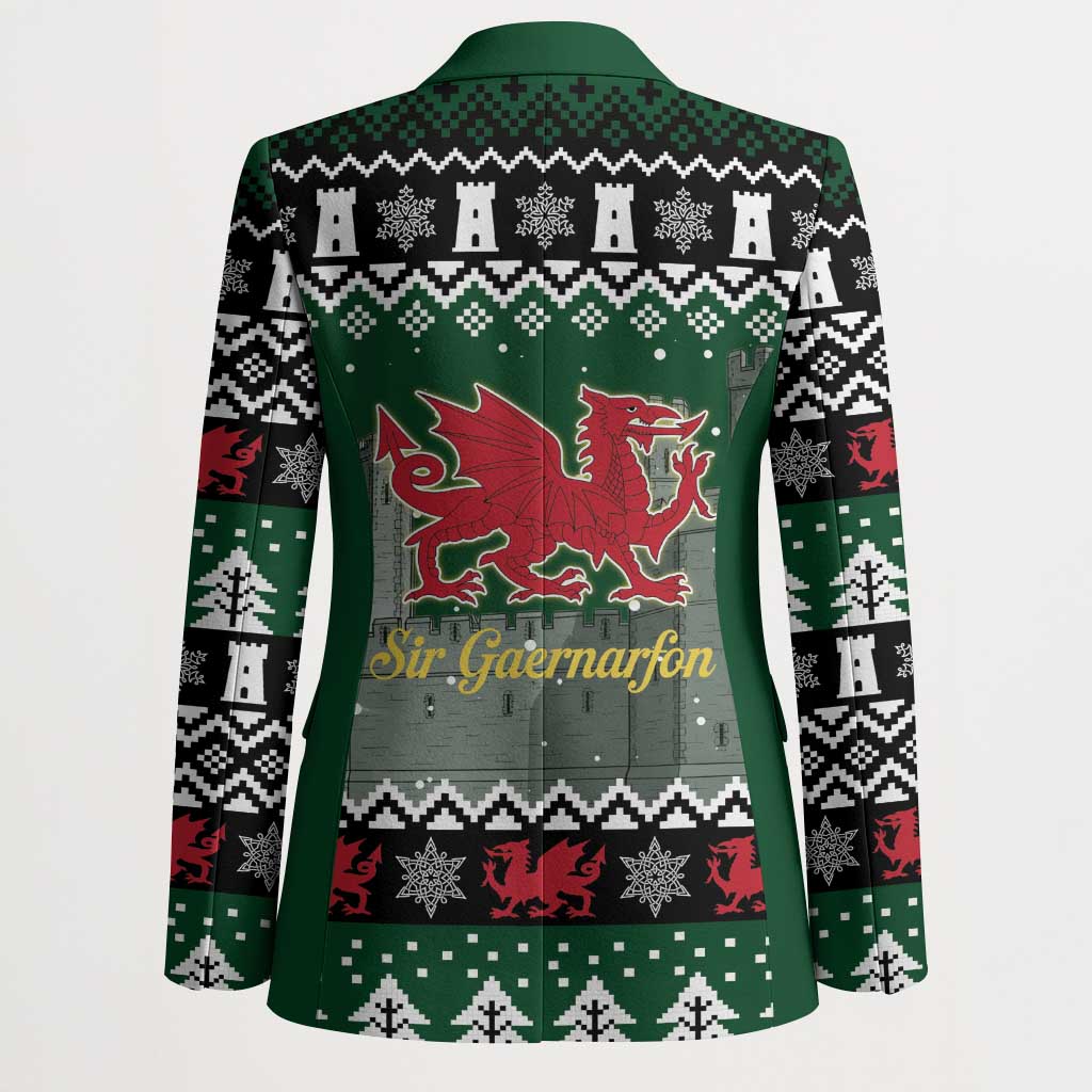Caernarfonshire Wales Christmas Blazer Caernarfon Castle Red Dragon - Wonder Print Shop