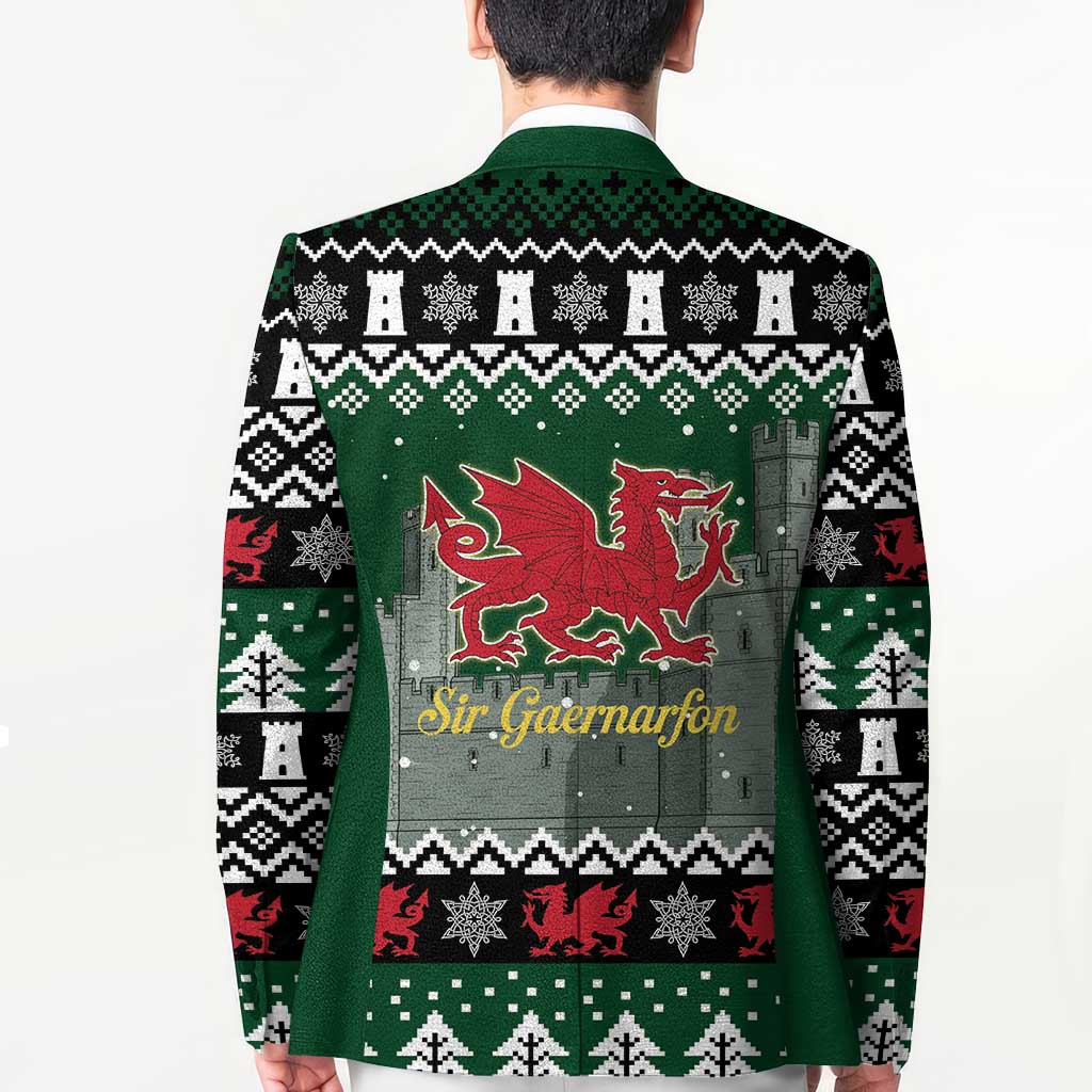 Caernarfonshire Wales Christmas Blazer Caernarfon Castle Red Dragon - Wonder Print Shop