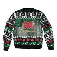 Caernarfonshire Wales Christmas Bomber Jacket Caernarfon Castle Red Dragon - Wonder Print Shop