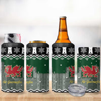 Caernarfonshire Wales Christmas 4 in 1 Can Cooler Tumbler Caernarfon Castle Red Dragon - Wonder Print Shop