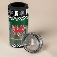 Caernarfonshire Wales Christmas 4 in 1 Can Cooler Tumbler Caernarfon Castle Red Dragon - Wonder Print Shop