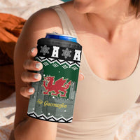 Caernarfonshire Wales Christmas 4 in 1 Can Cooler Tumbler Caernarfon Castle Red Dragon - Wonder Print Shop