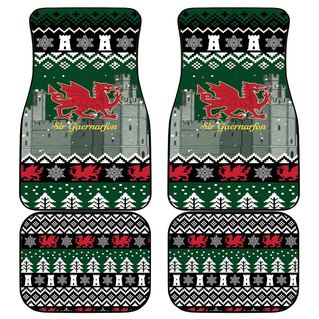Caernarfonshire Wales Christmas Car Mats Caernarfon Castle Red Dragon - Wonder Print Shop