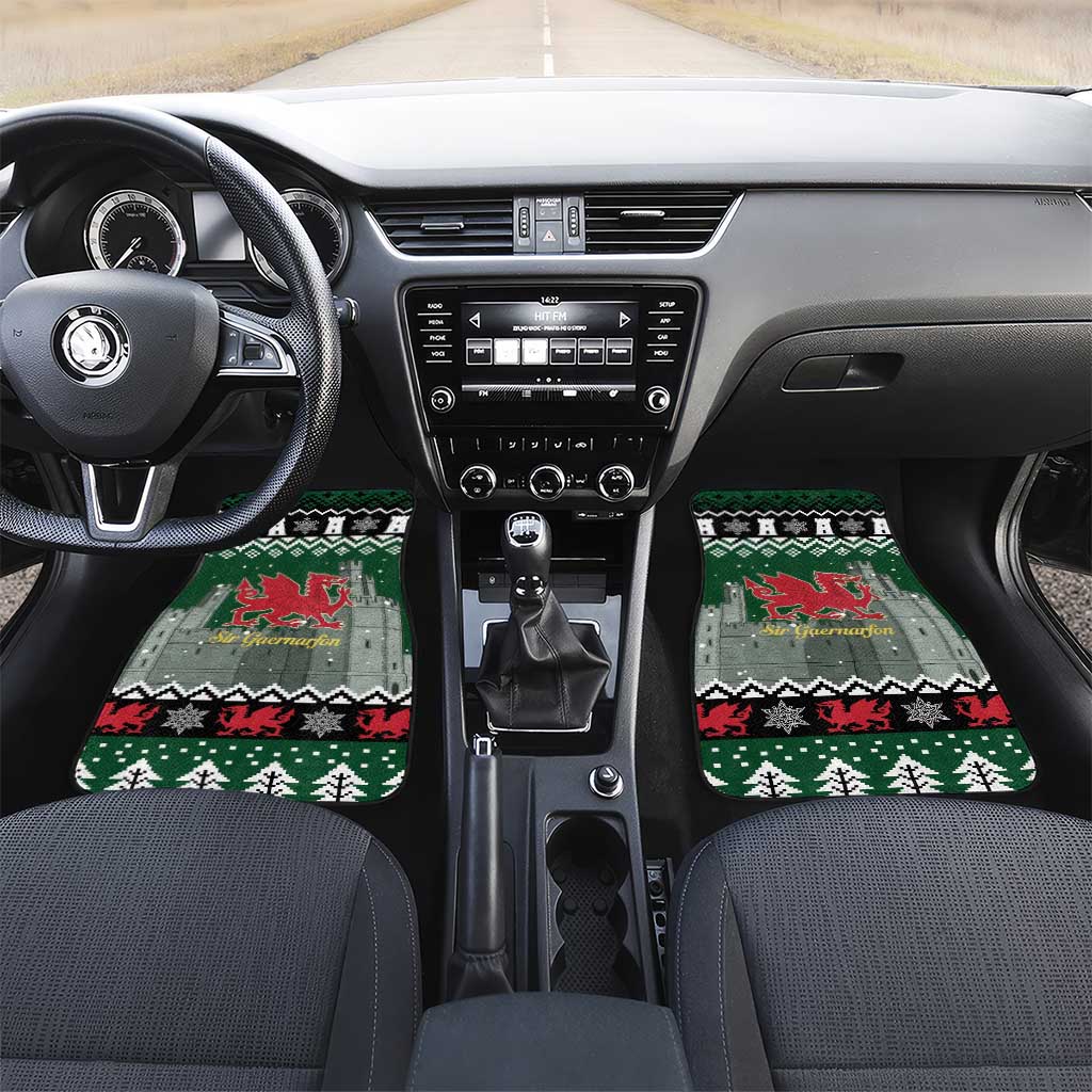 Caernarfonshire Wales Christmas Car Mats Caernarfon Castle Red Dragon - Wonder Print Shop
