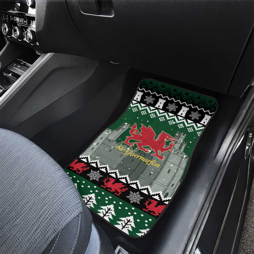 Caernarfonshire Wales Christmas Car Mats Caernarfon Castle Red Dragon - Wonder Print Shop