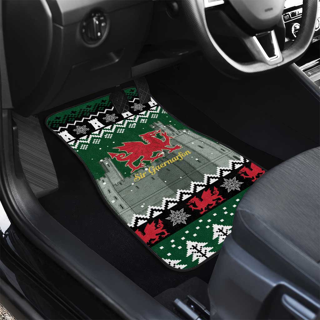 Caernarfonshire Wales Christmas Car Mats Caernarfon Castle Red Dragon - Wonder Print Shop