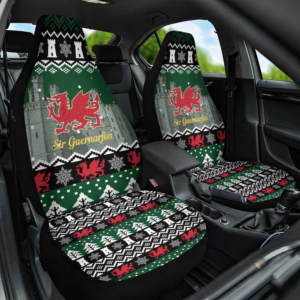 Caernarfonshire Wales Christmas Car Seat Cover Caernarfon Castle Red Dragon - Wonder Print Shop