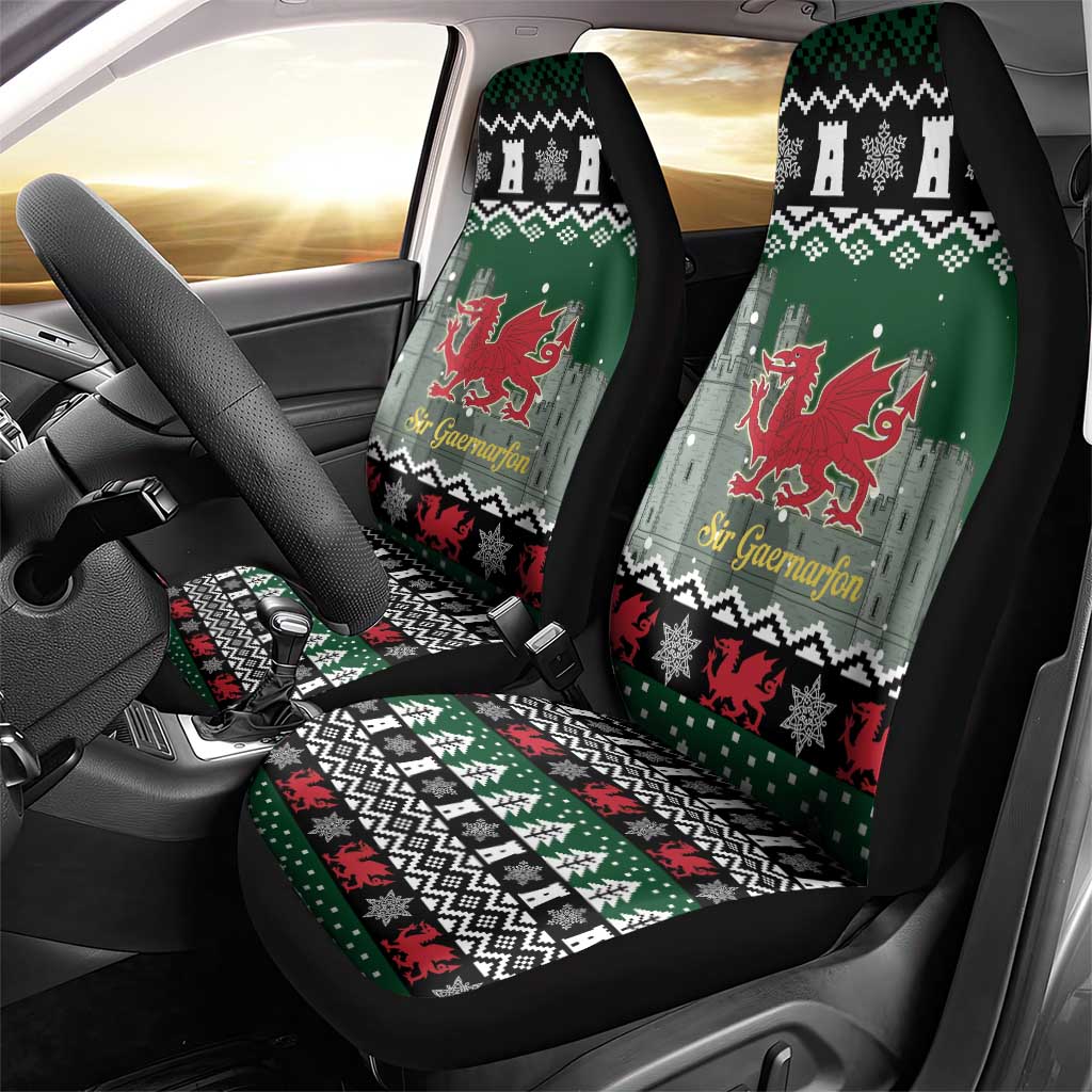 Caernarfonshire Wales Christmas Car Seat Cover Caernarfon Castle Red Dragon - Wonder Print Shop