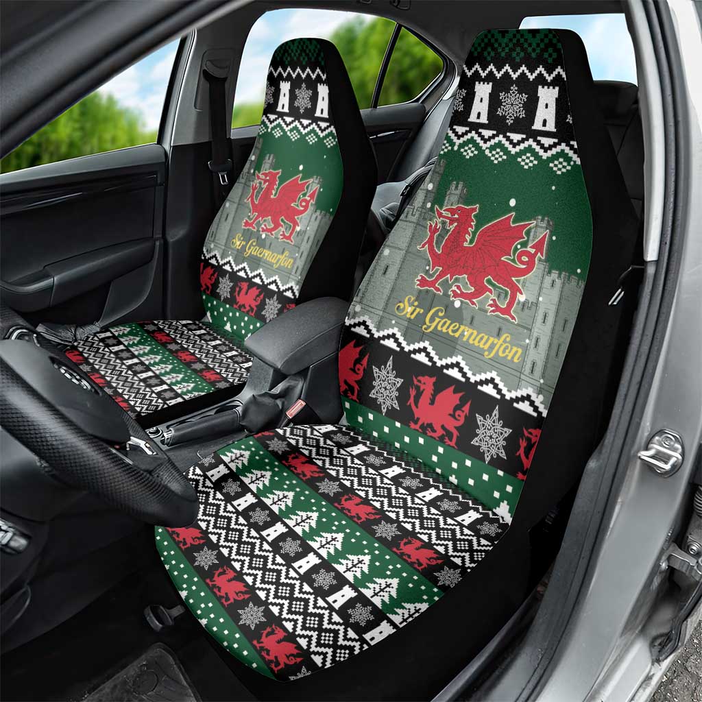 Caernarfonshire Wales Christmas Car Seat Cover Caernarfon Castle Red Dragon - Wonder Print Shop