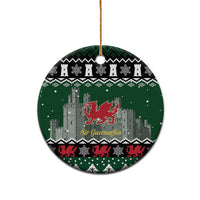 Caernarfonshire Wales Christmas Ceramic Ornament Caernarfon Castle Red Dragon - Wonder Print Shop