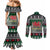 Caernarfonshire Wales Christmas Couples Matching Mermaid Dress and Long Sleeve Button Shirt Caernarfon Castle Red Dragon - Wonder Print Shop