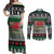 Caernarfonshire Wales Christmas Couples Matching Off Shoulder Maxi Dress and Long Sleeve Button Shirt Caernarfon Castle Red Dragon - Wonder Print Shop