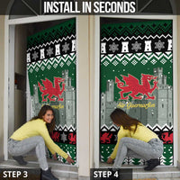 Caernarfonshire Wales Christmas Door Cover Caernarfon Castle Red Dragon - Wonder Print Shop