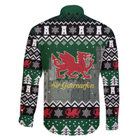 Caernarfonshire Wales Christmas Family Matching Long Sleeve Bodycon Dress and Hawaiian Shirt Caernarfon Castle Red Dragon - Wonder Print Shop