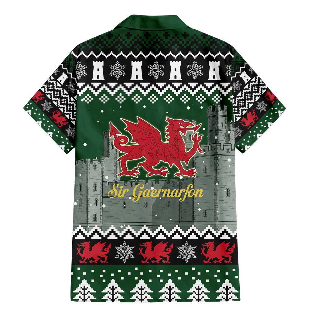 Caernarfonshire Wales Christmas Family Matching Mermaid Dress and Hawaiian Shirt Caernarfon Castle Red Dragon - Wonder Print Shop