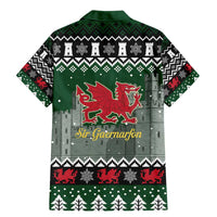 Caernarfonshire Wales Christmas Family Matching Mermaid Dress and Hawaiian Shirt Caernarfon Castle Red Dragon - Wonder Print Shop