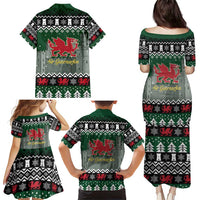 Caernarfonshire Wales Christmas Family Matching Puletasi and Hawaiian Shirt Caernarfon Castle Red Dragon - Wonder Print Shop